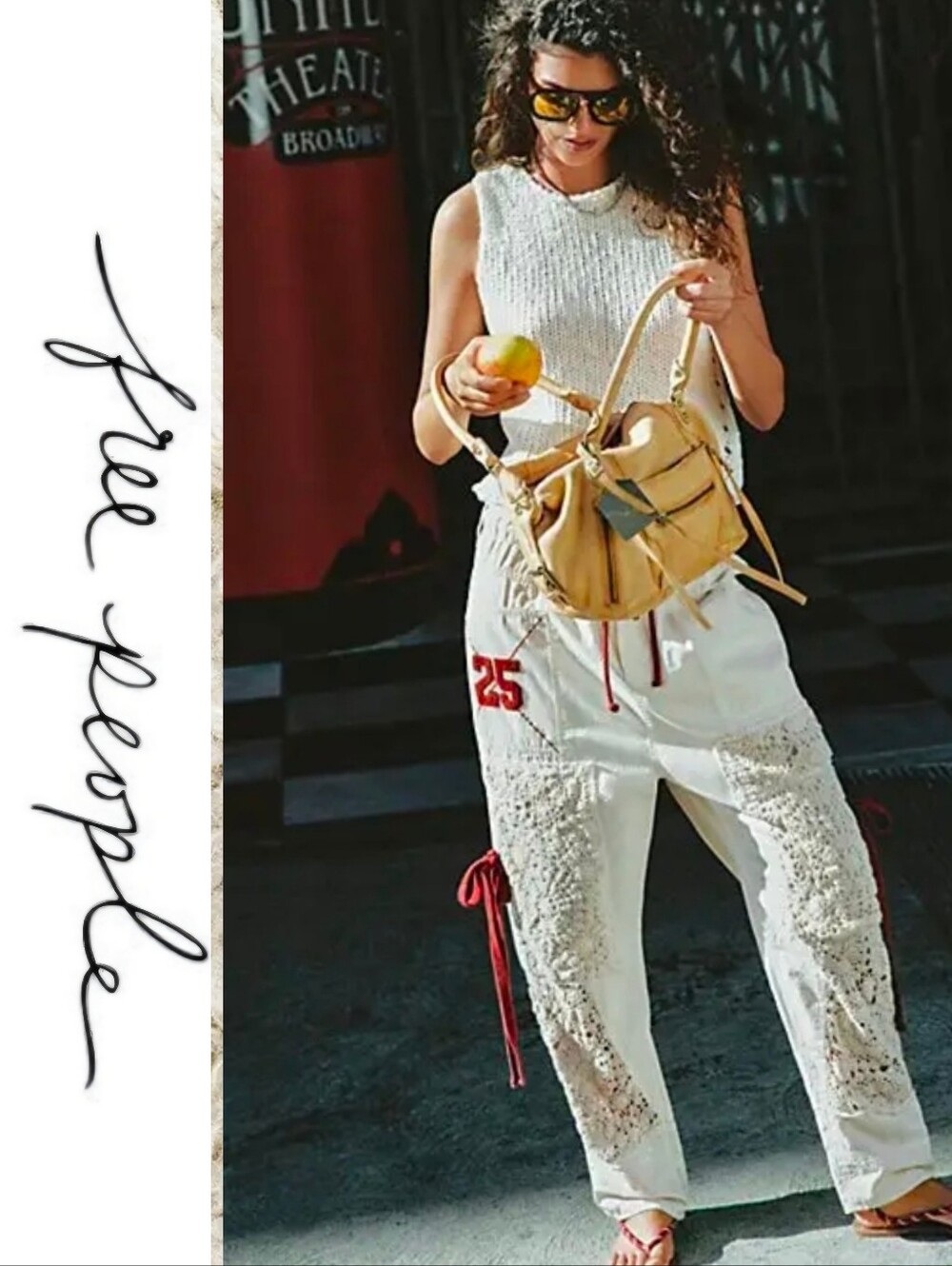 NWT Free People White Rockaway Pull On Kraft Pants Sz S
